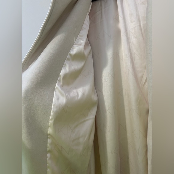 NWOT Cream Long Pea Coat - Picture 5 of 5